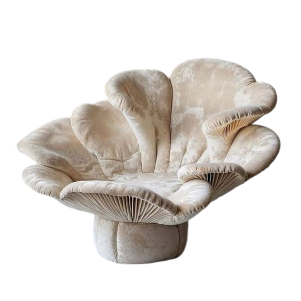 a chair shaped like a mushroom