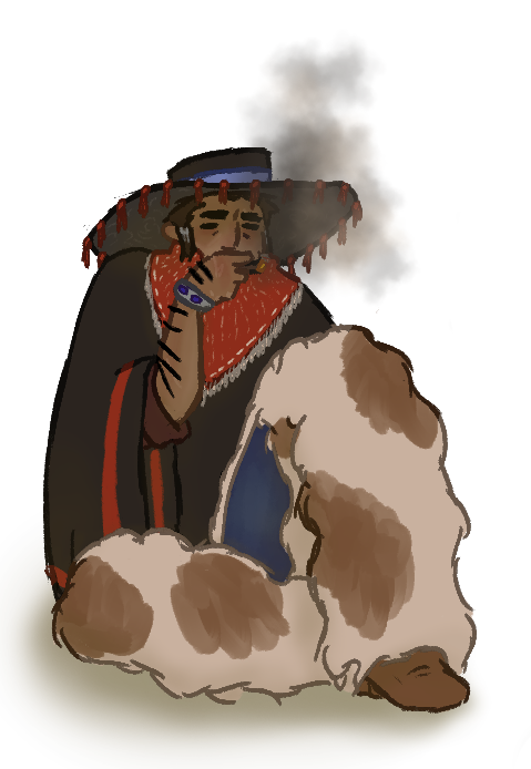 link to Billy's page. small, exhausted looking person in vaquero clothing smoking a cigarette
