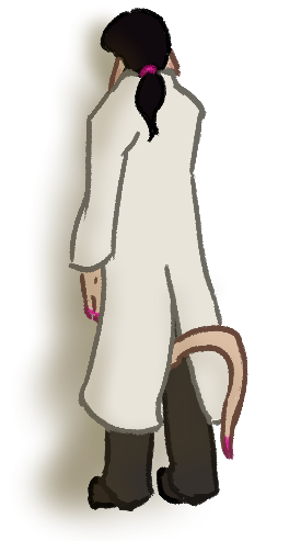 link to Valentyne's page. They have a sad looking tail and elf ears, standing in the corner.