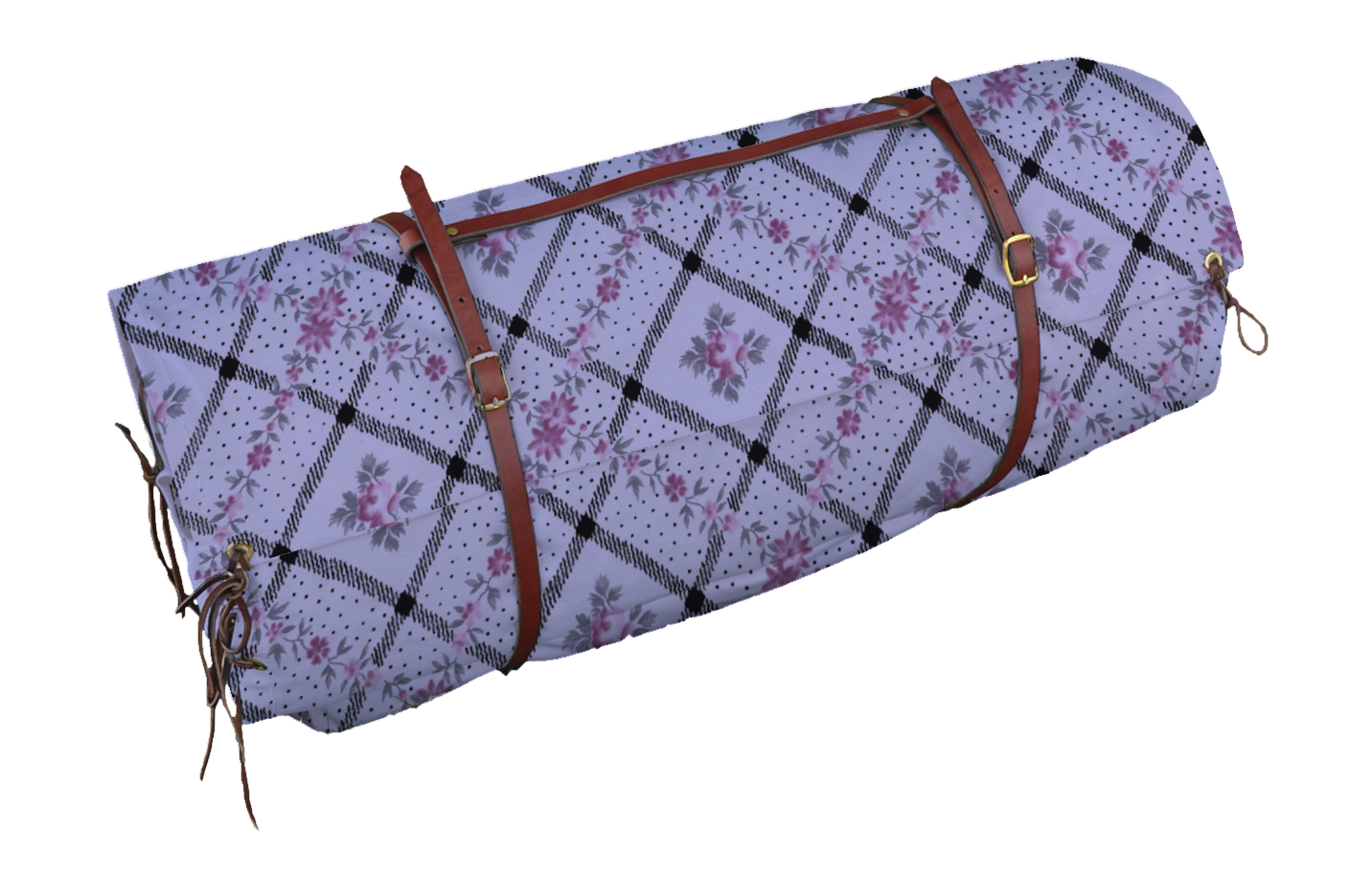 a floral print bedroll